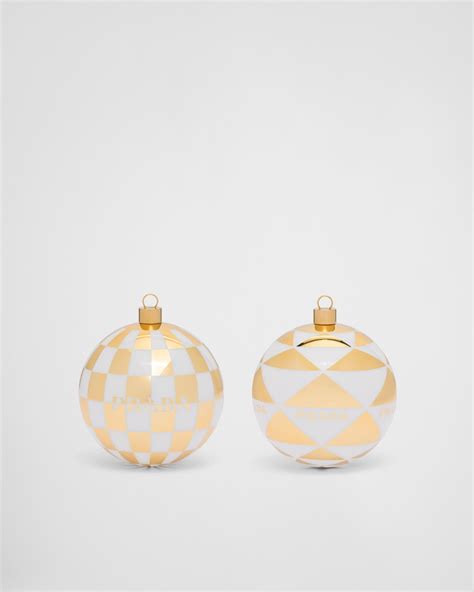 christbaumkugeln prada|White/platinum Glass Christmas Ornament Set .